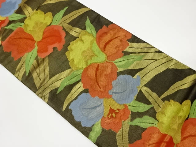 花模様織出し袋帯